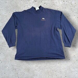 VTG 90s Denver Broncos Lee Sport Nutmeg Mills Mock Neck Shirt XL Made in USA NFL